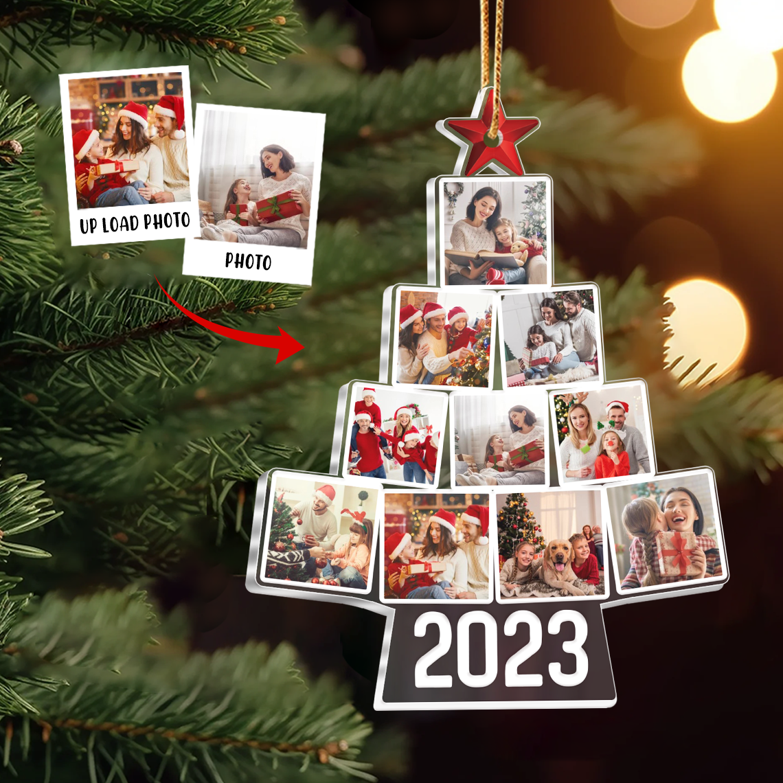 2023 Christmas Custom Photo Tree Ornament - Personalized Custom Mica Ornament - Christmas Gift For Family Members | Tree 1