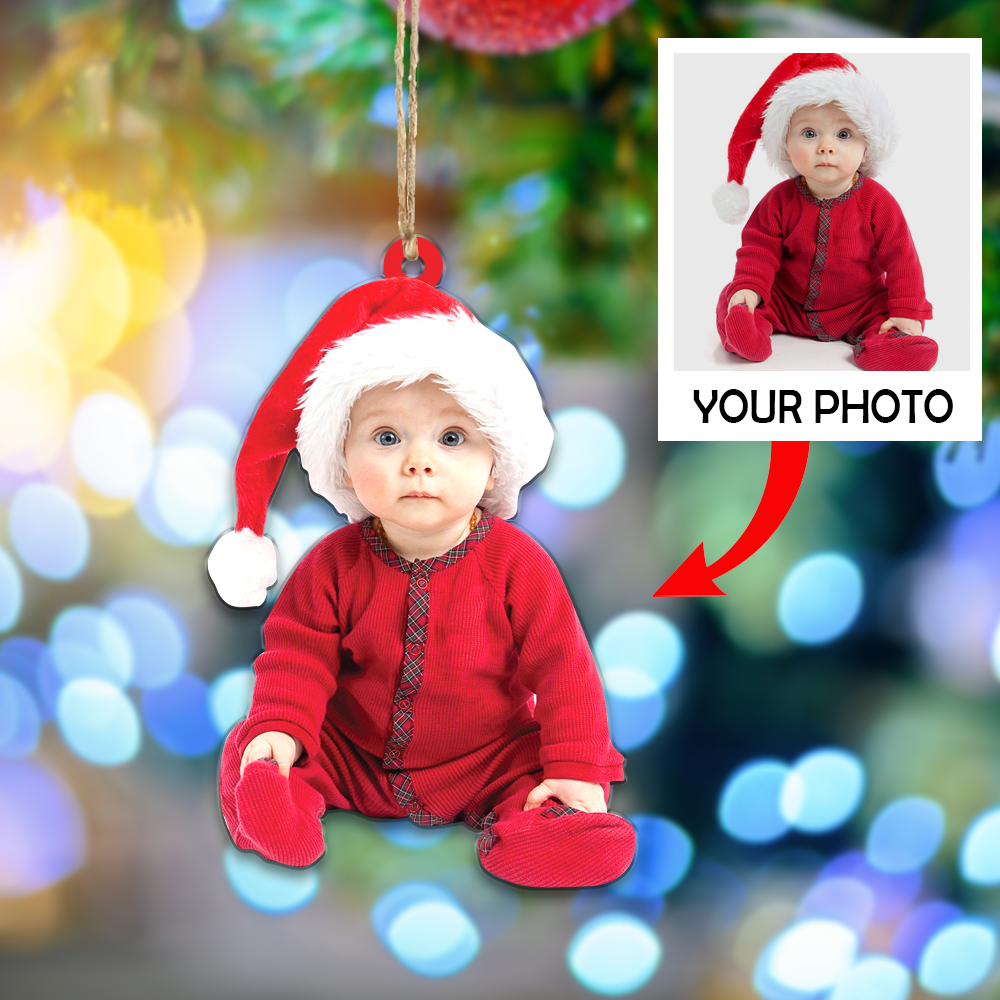 Personalized Photo Ornament - Gift For Baby - Customized Your Photo Ornament - Baby First Christmas Ornament | kid