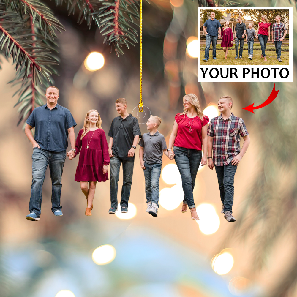 Custom Family Photo Ornament - Family Mica Ornament - Christmas Gift For Family, Family Members | Friend 4