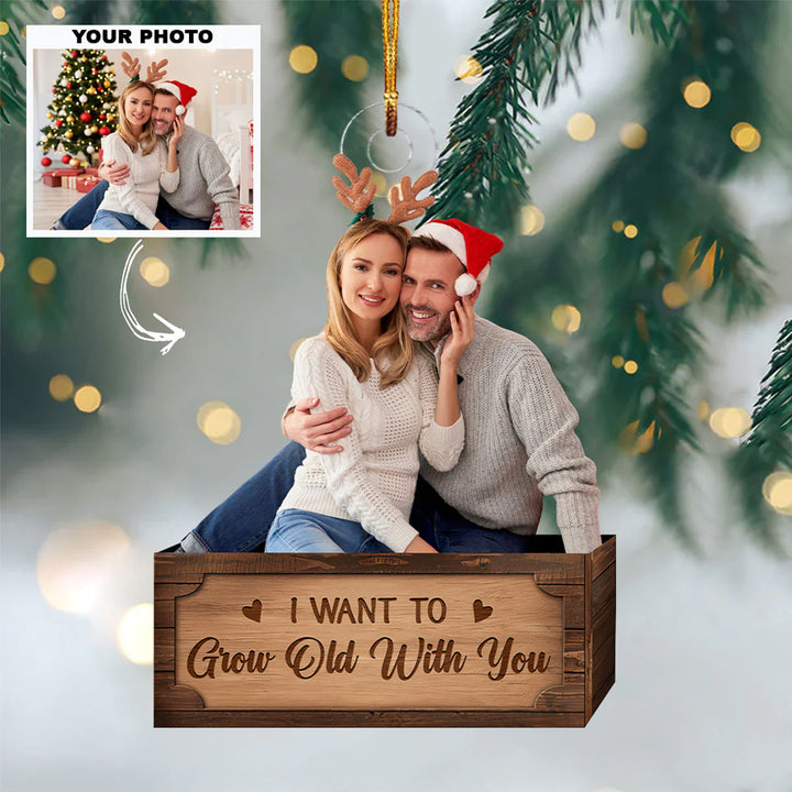 Custom Photo Ornament, Couple Ornament | Grow Old