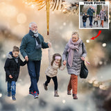 Customized Your Photo Ornament - Personalized Photo Mica Ornament - Christmas Gift For Family Member