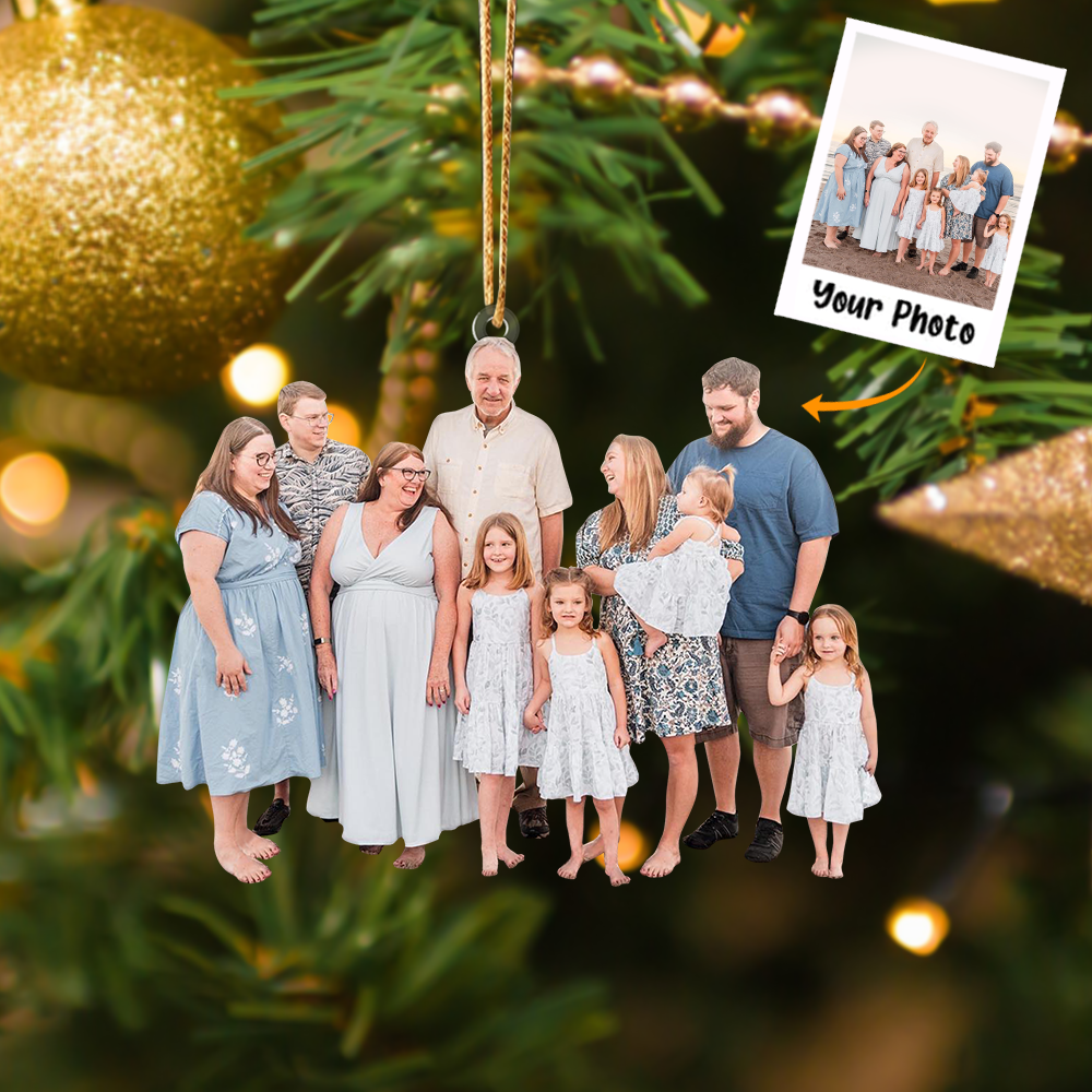 Custom Family Photo Ornament, Family Christmas Ornament, Gift For Family Members, Friends | Family 7