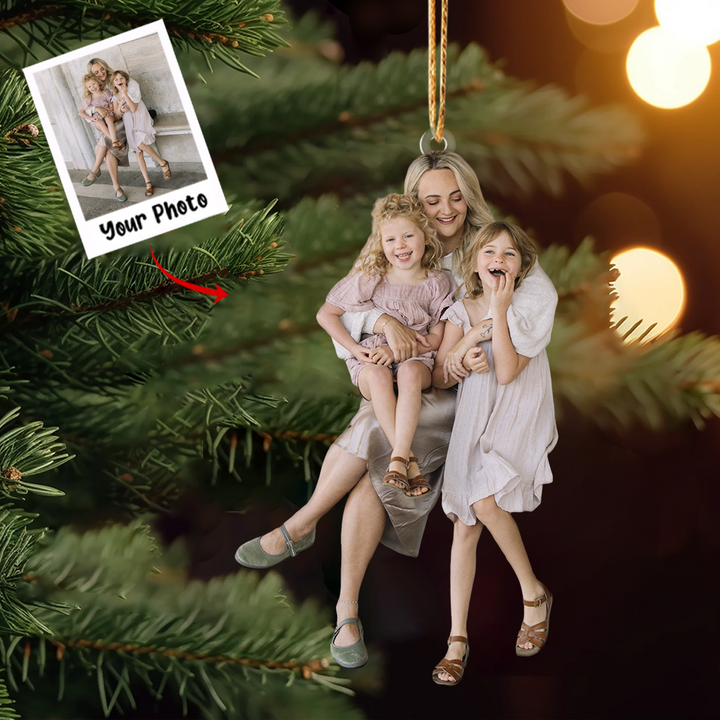 Custom Photo Ornament, Mother And Daughter Ornament, Christmas Gift For Mom, Family Gift| Mom