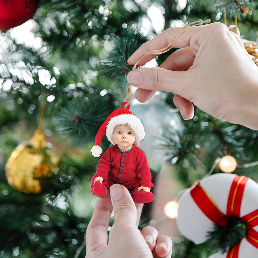 Personalized Photo Ornament - Gift For Baby - Customized Your Photo Ornament - Baby First Christmas Ornament | kid