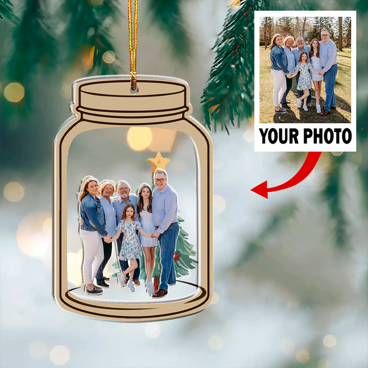 Customized Your Photo Ornament - Personalized Photo Mica Ornament - Christmas Gifts For Bestie, Sister, family, couple | Final