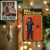 Turn Your Photo into an Action Figure - Custom Photo Ornament Toy Box Portrait | Police Officer