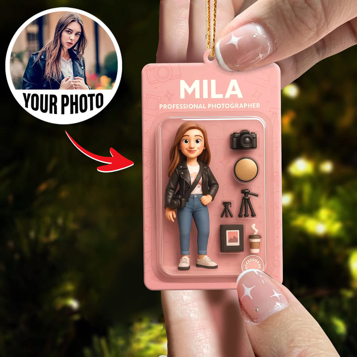 Turn Your Photo into an Action Figure - Custom Photo Ornament Toy Box Portrait | Photographer