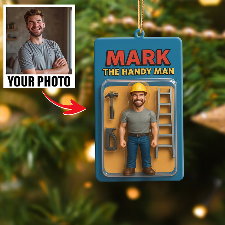 Turn Your Photo into an Action Figure - Custom Photo Ornament Toy Box Portrait | Handy Man