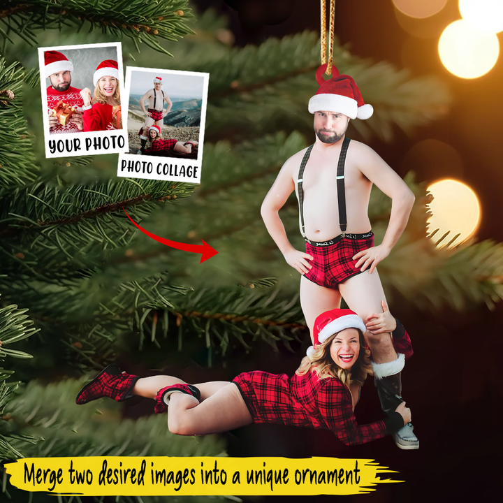 Craft Unique Ornaments with Combined Photos - Custom Photo Combined Ornament - Christmas, Birthday Gift For Family, Family Members, Mom, Dad, Husband, Wife | Combine