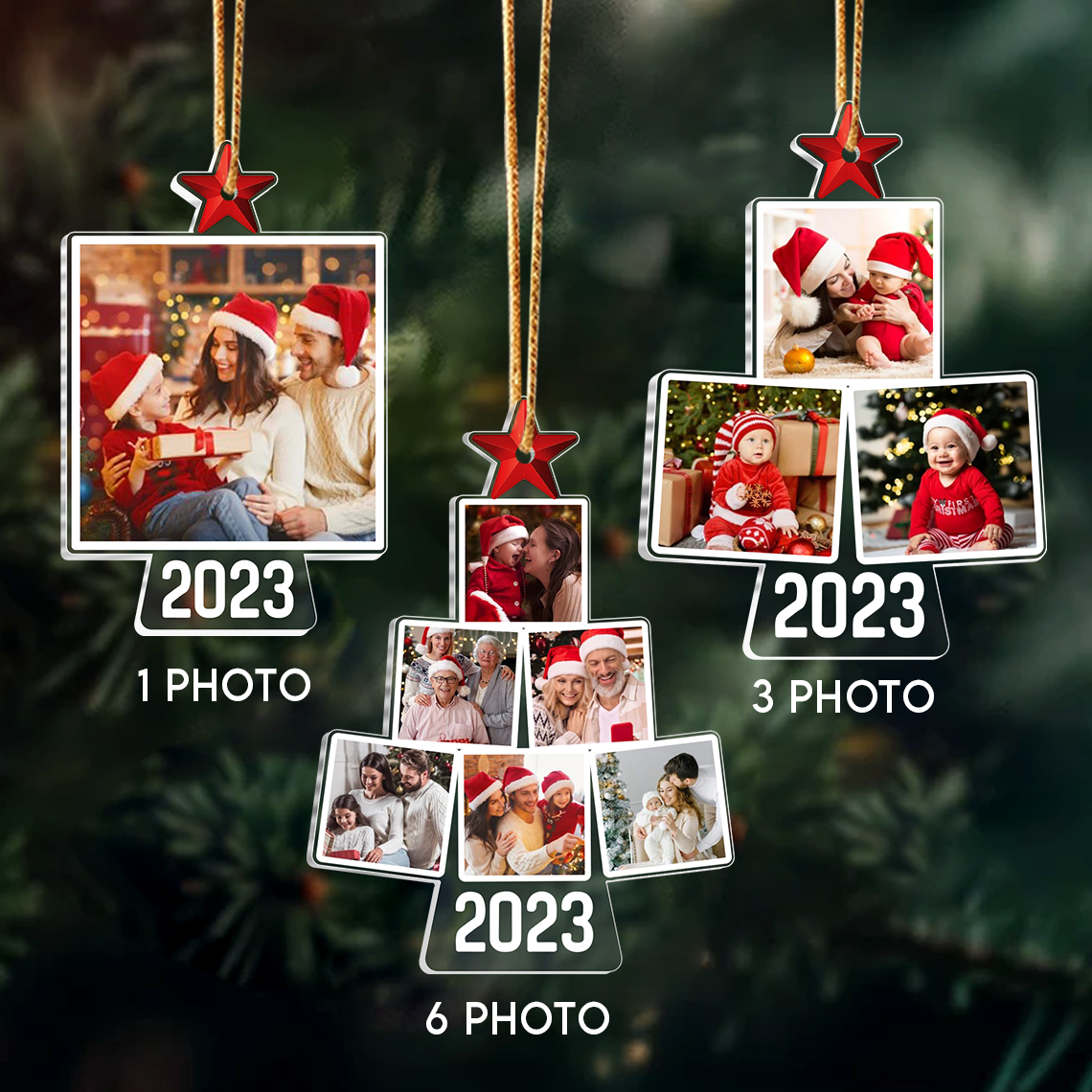 Custom Family Photo Christmas Tree Ornament - Family Tree Ornament - Christmas Gift For Family Members | Tree 2