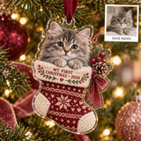 Personalized Kitten First Christmas Acrylic Ornament - Custom Photo Keepsake - image 1