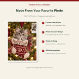 Personalized Kitten First Christmas Acrylic Ornament - Custom Photo Keepsake - image 2