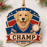 Personalized Sports Jersey Pup Photo Wood Ornament - Custom Pet Keepsake - image 3