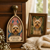 Personalized Stained Glass Style Pet Memorial Photo Wood Ornament - Custom Pet Keepsake - image 4