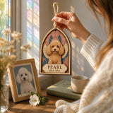 Personalized Stained Glass Style Pet Memorial Photo Wood Ornament - Custom Pet Keepsake - image 5