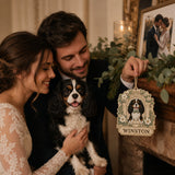 Personalized Wedding Pup Photo Wood Ornament - Custom Pet Keepsake - image 5