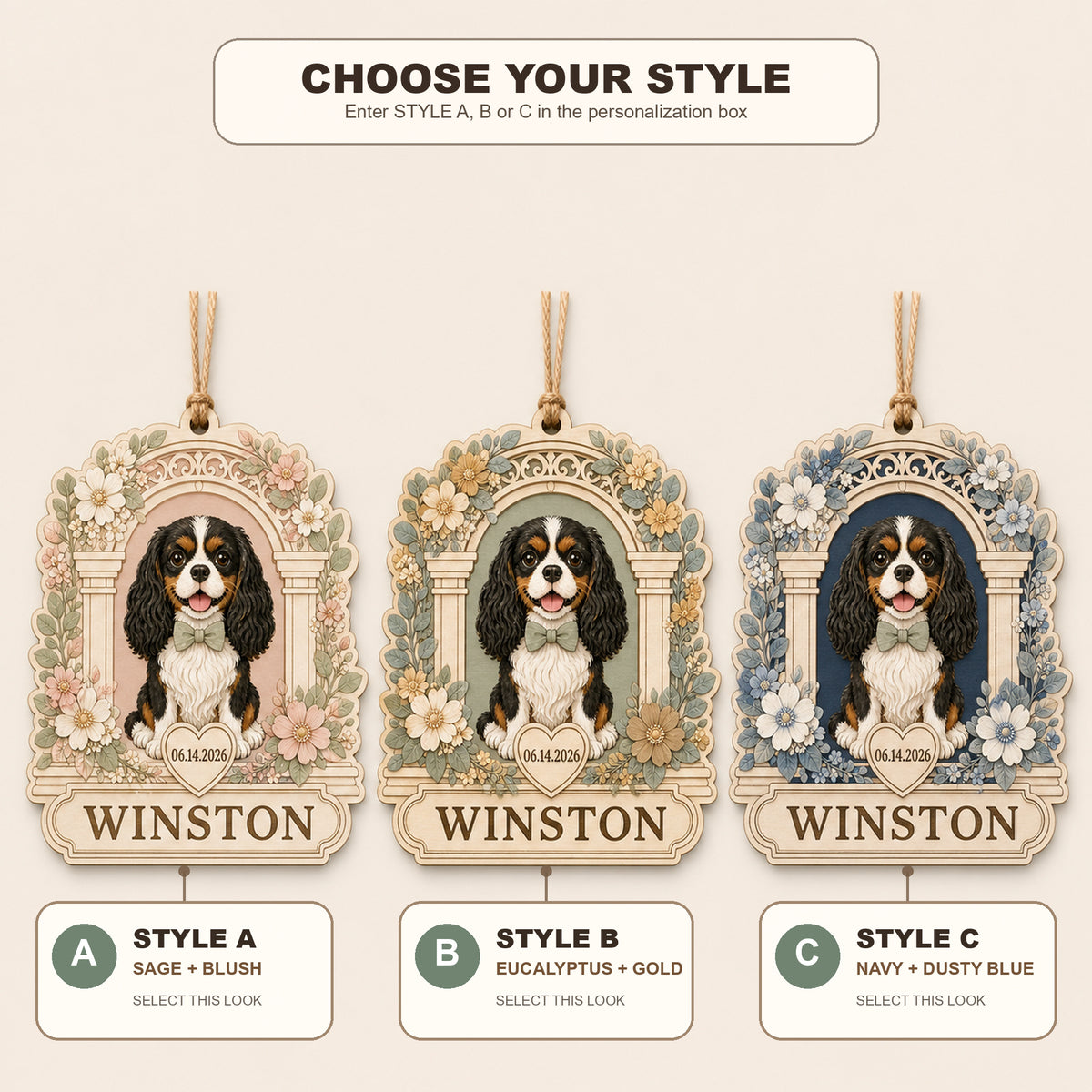 Personalized Wedding Pup Photo Wood Ornament - Custom Pet Keepsake - image 8