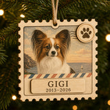 Personalized Forever Postcard Pet Memorial Photo Wood Ornament - Custom Pet Keepsake - image 1