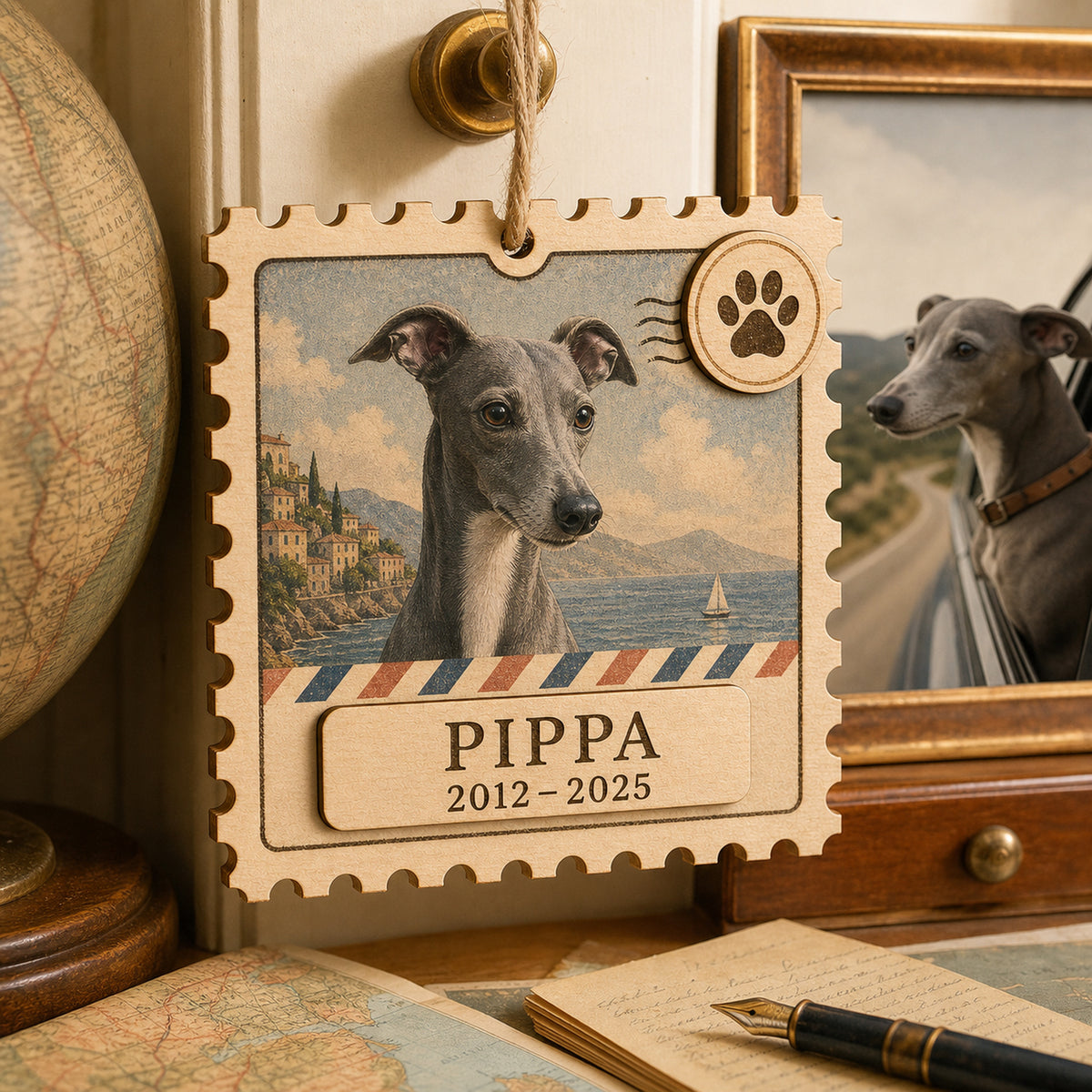 Personalized Forever Postcard Pet Memorial Photo Wood Ornament - Custom Pet Keepsake - image 3