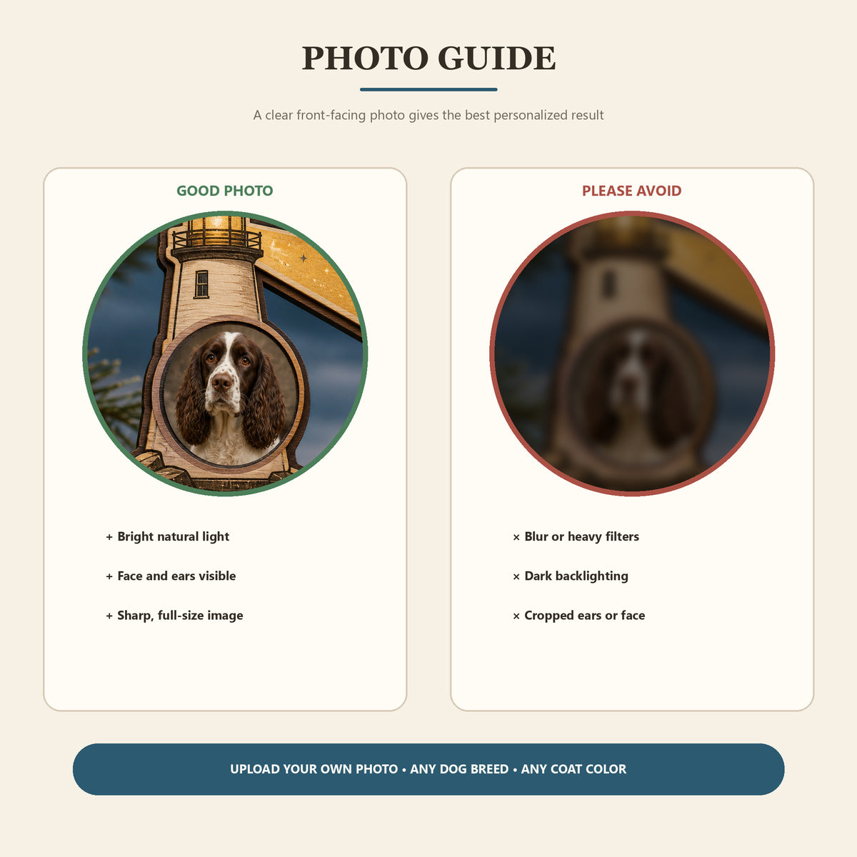 Personalized Guiding Light Pet Memorial Photo Wood Ornament - Custom Pet Keepsake - image 7