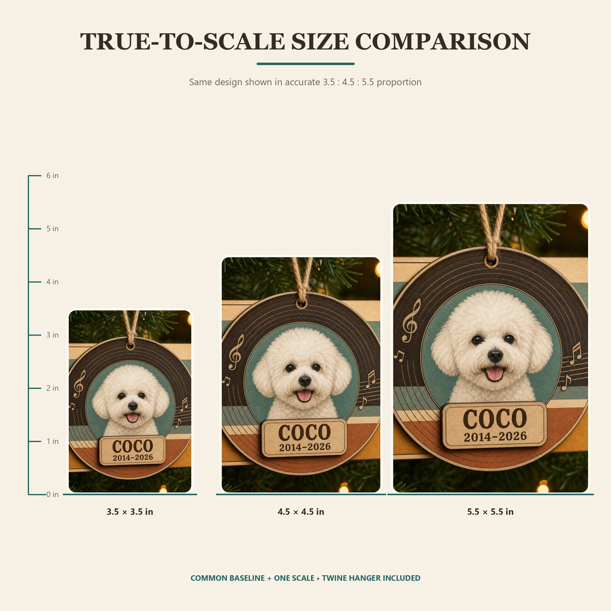 Personalized Memory Melody Pet Memorial Photo Wood Ornament - Custom Pet Keepsake - image 6
