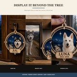 Personalized Moonlit Trail Compass Pet Memorial Photo Wood Ornament - Custom Pet Keepsake - image 2
