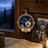 Personalized Moonlit Trail Compass Pet Memorial Photo Wood Ornament - Custom Pet Keepsake - image 3