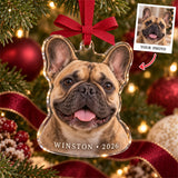 Personalized French Bulldog Photo Acrylic Ornament - Custom Christmas Keepsake - image 1