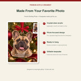 Personalized French Bulldog Photo Acrylic Ornament - Custom Christmas Keepsake - image 2