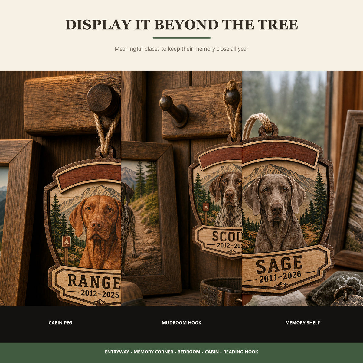 Personalized Trail Guardian Pet Memorial Photo Wood Ornament - Custom Pet Keepsake - image 2