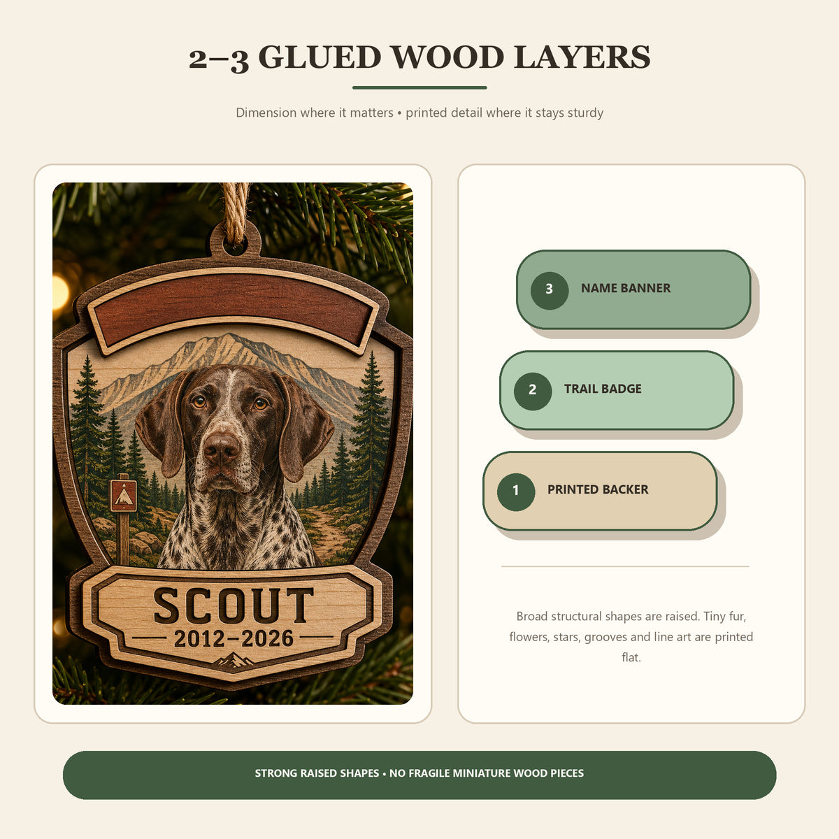 Personalized Trail Guardian Pet Memorial Photo Wood Ornament - Custom Pet Keepsake - image 9