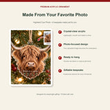 Personalized Highland Cow Photo Acrylic Ornament - Custom Christmas Keepsake - image 2