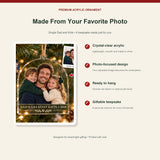 Personalized Single Dad Kids Acrylic Ornament - Custom Photo Keepsake - image 2