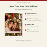 Personalized Mother Daughter Acrylic Ornament - Custom Photo Keepsake - image 2
