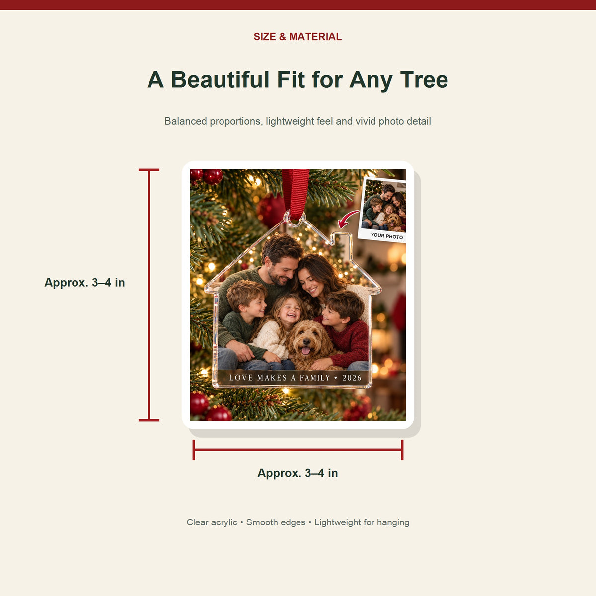 Personalized Foster Family Acrylic Ornament - Custom Photo Keepsake - image 3