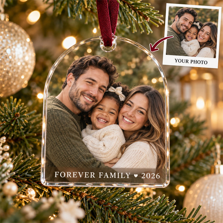 Personalized Adoption Day Child Acrylic Ornament - Custom Photo Keepsake - image 1