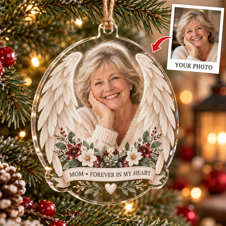 Personalized Mom Memorial Acrylic Ornament - Custom Photo Keepsake - image 1