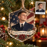 Personalized Military Memorial Acrylic Ornament - Custom Photo Keepsake - image 1