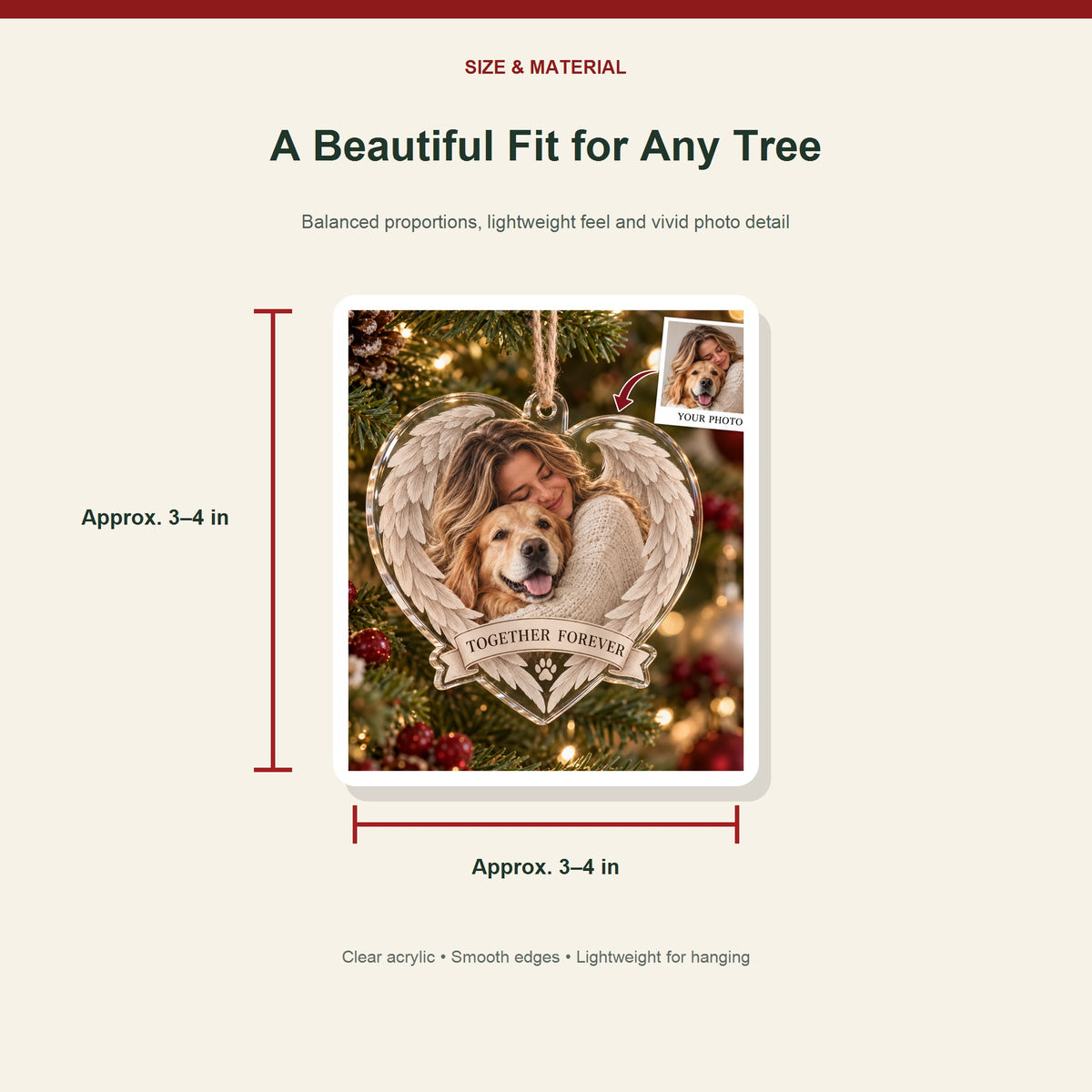 Personalized Pet Owner Memorial Acrylic Ornament - Custom Photo Keepsake - image 3