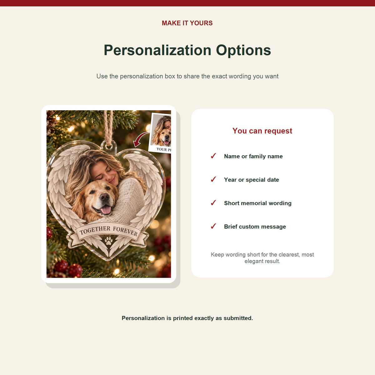 Personalized Pet Owner Memorial Acrylic Ornament - Custom Photo Keepsake - image 7