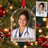Personalized Doctor Photo Acrylic Ornament - Custom Christmas Keepsake - image 1