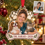 Personalized Veterinarian Photo Acrylic Ornament - Custom Christmas Keepsake - image 1