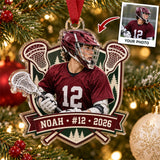 Personalized Lacrosse Photo Acrylic Ornament - Custom Athlete Christmas Keepsake - image 1