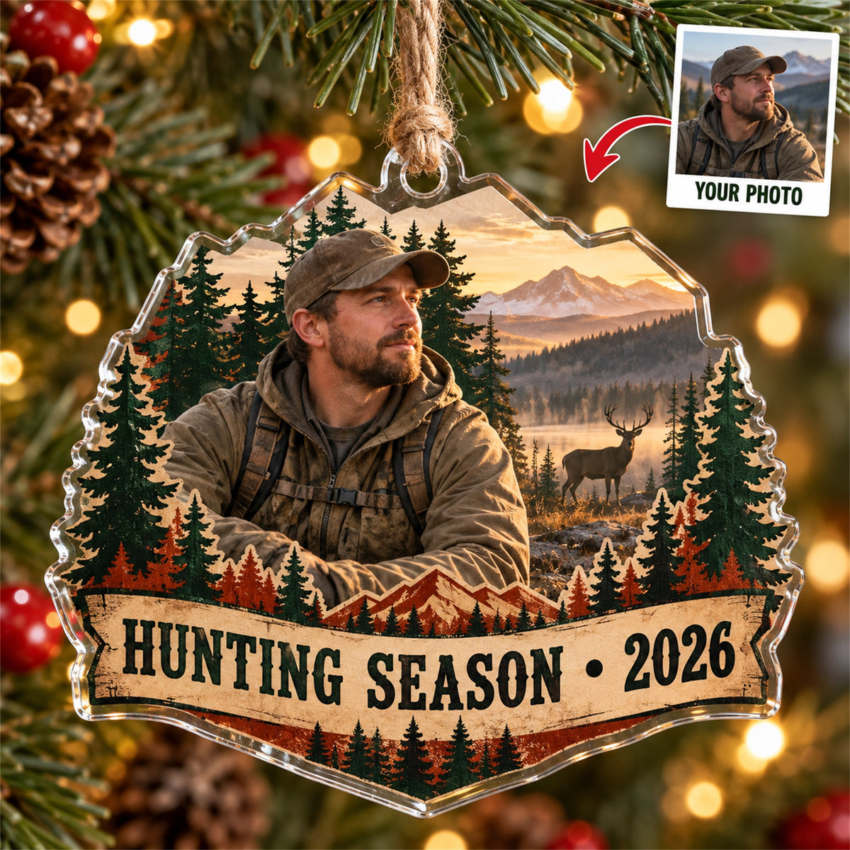 Personalized Hunter Acrylic Ornament - Custom Photo Keepsake - image 1
