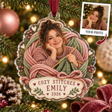 Personalized Crochet Knitter Acrylic Ornament - Custom Photo Keepsake - image 1