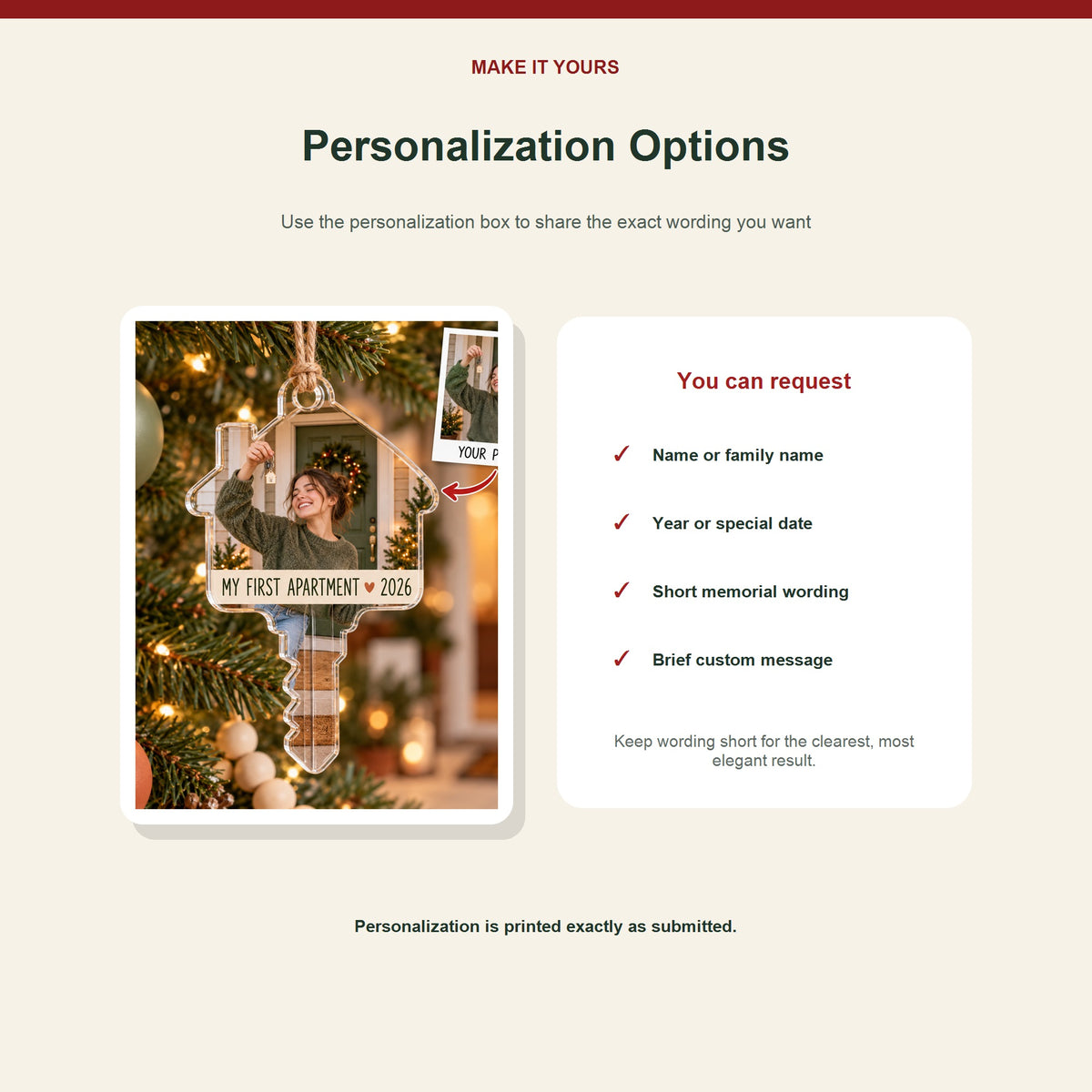 Personalized First Apartment Acrylic Ornament - Custom Photo Keepsake - image 7