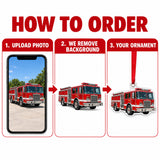 Custom Fire Truck Photo Acrylic Ornament - Personalized Vehicle Christmas Keepsake - image 4