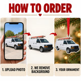Custom HVAC Service Van Photo Acrylic Ornament - Personalized Vehicle Christmas Keepsake - image 4