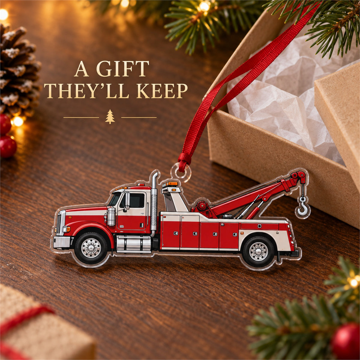 Custom Tow Truck Photo Acrylic Ornament - Personalized Vehicle Christmas Keepsake - image 5