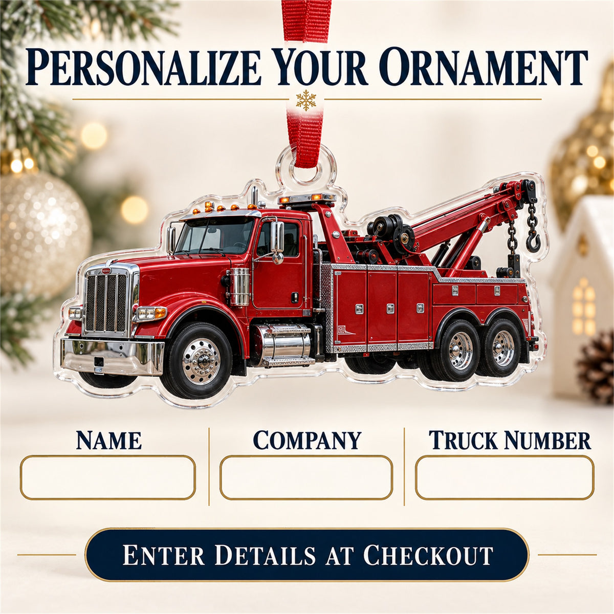Custom Tow Truck Photo Acrylic Ornament - Personalized Vehicle Christmas Keepsake - image 7